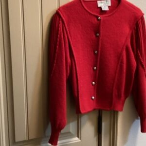 Chic Red Button-Up Cardigan